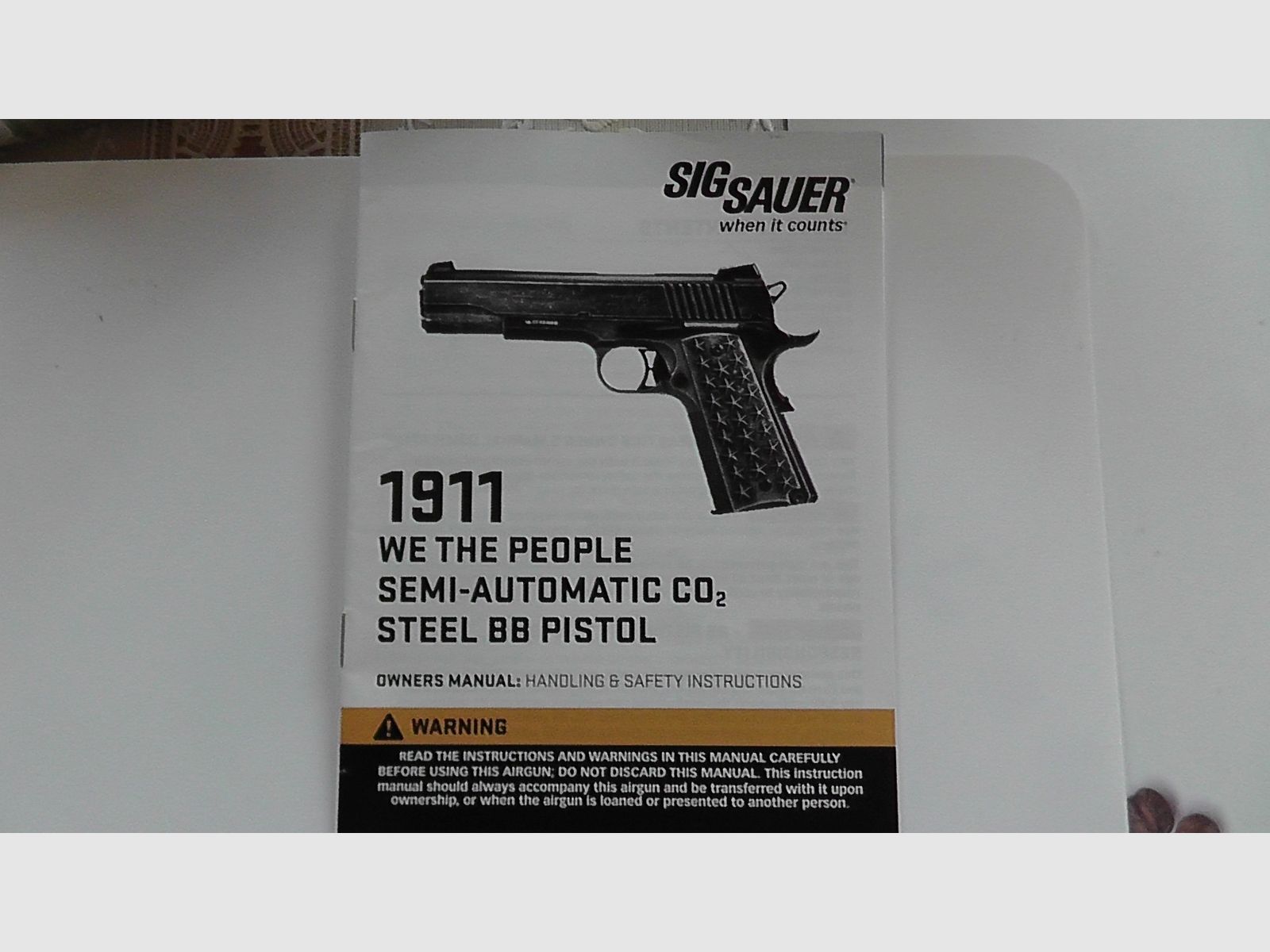 Sig Sauer 1911 We the People Vollmetall Co2 Pistole Blow Back 4,5 mm BB (P18)