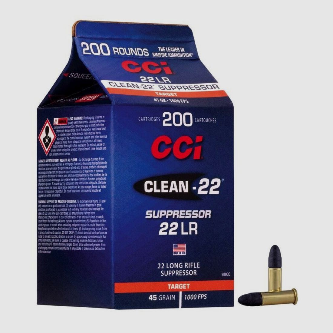 CCI Clean-22 Sup. LRN 45grs 200St .22lr