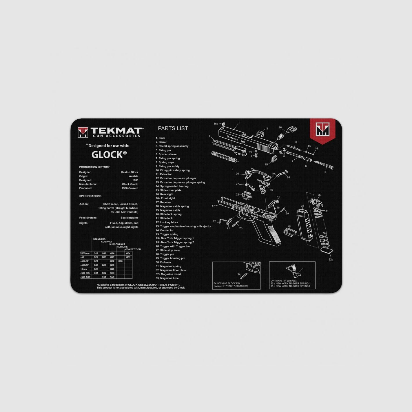 TEKMAT Glock Waffenreinigungsmatte, Bild 1 von 5