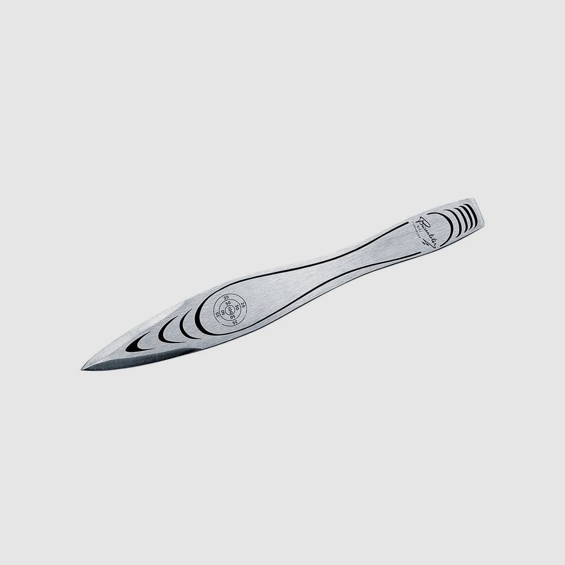 Großes Wurfmesser, rostfrei, 30cm, Lederscheide