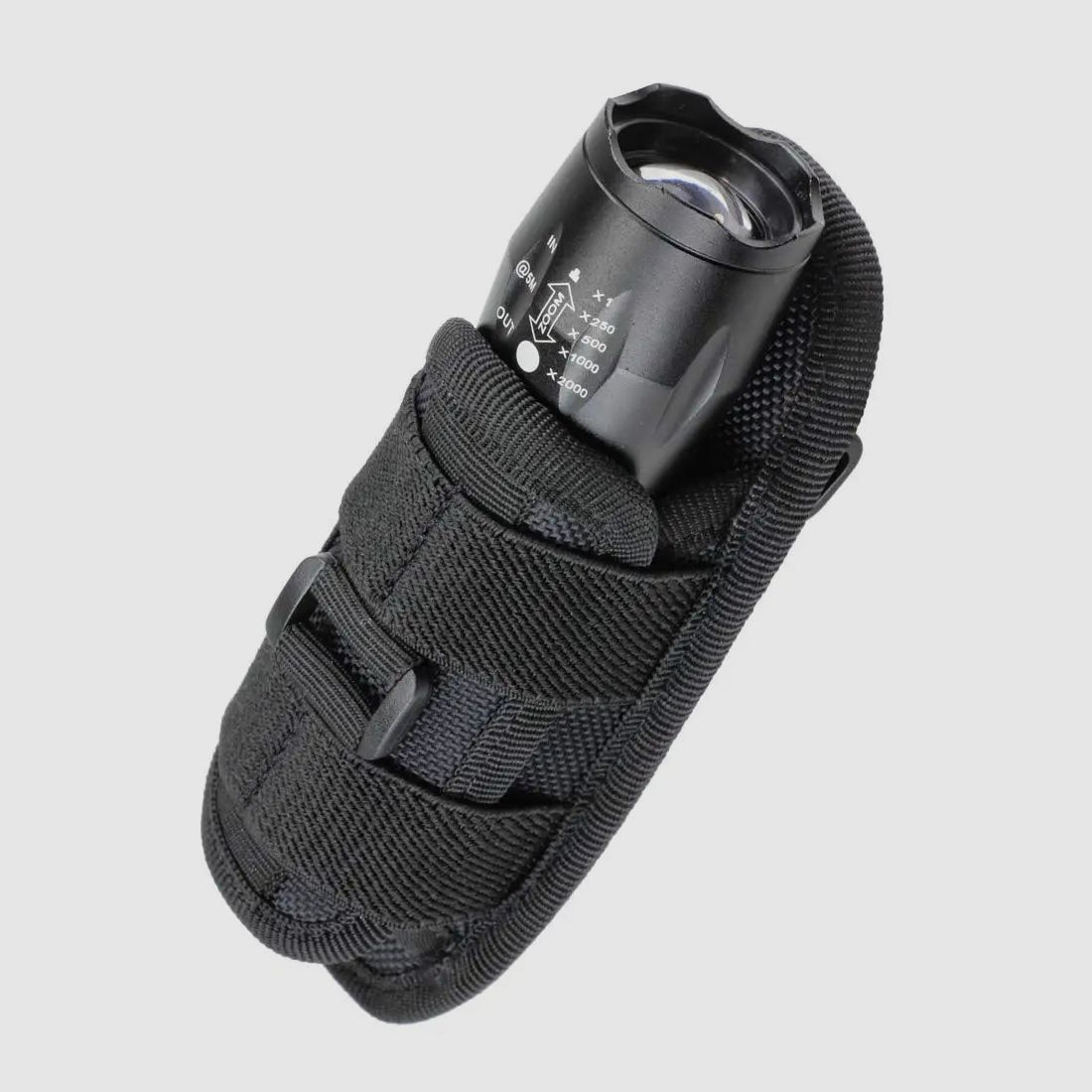 Taktisches Taschenlampen-Holster – 360° drehbar, MOLLE-kompatibel & universell einsetzbar