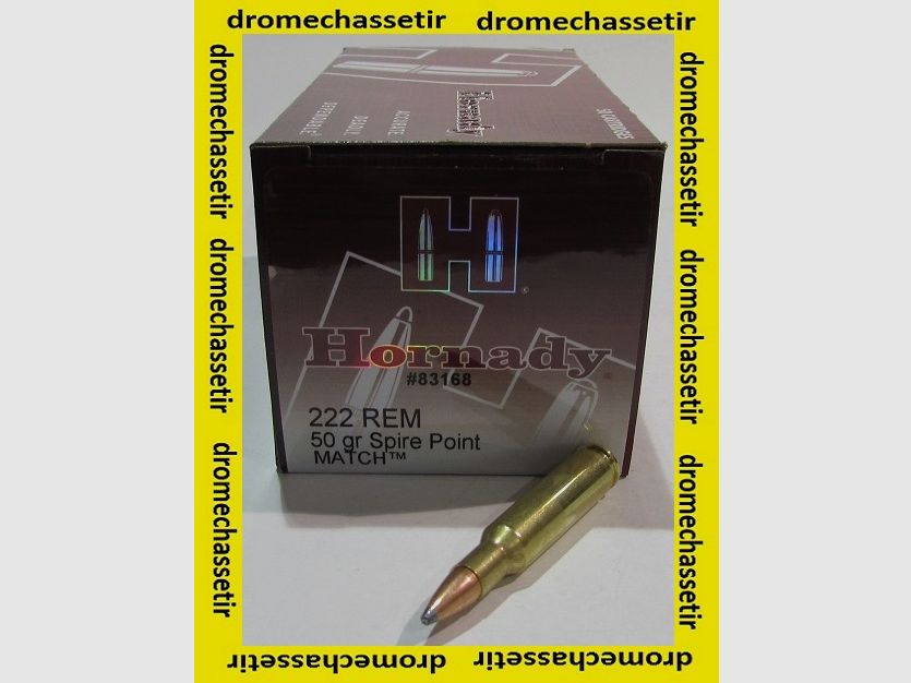 Pudełko 50 nabojów Hornady Match, kal. 222 Remington, pociski 50grs SP Match, 83168