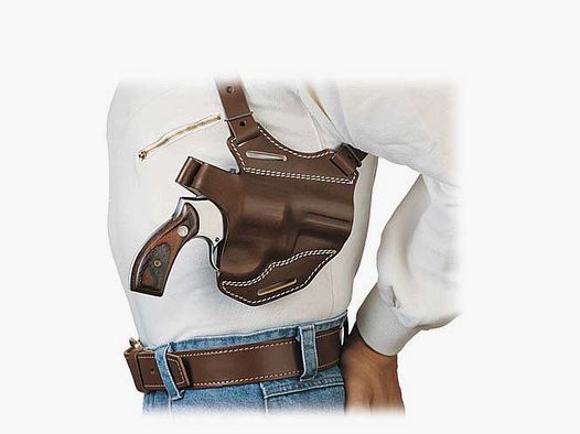 Holster d’épaule Sickinger Multivario pour Colt Det., Ruger SP 101, Taurus 85, pour droitiers, en cuir noir