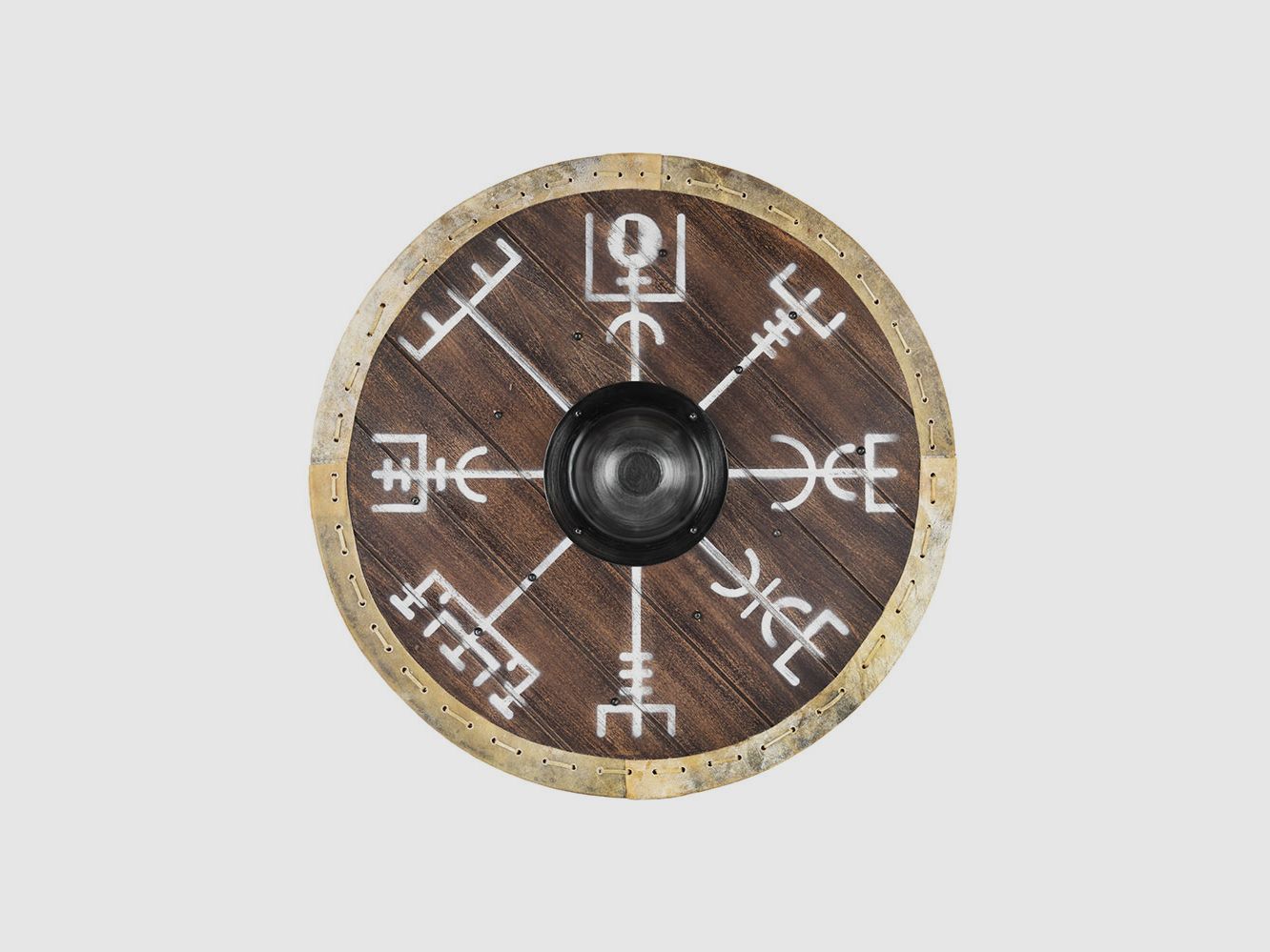 Viking shield with rawhide edging