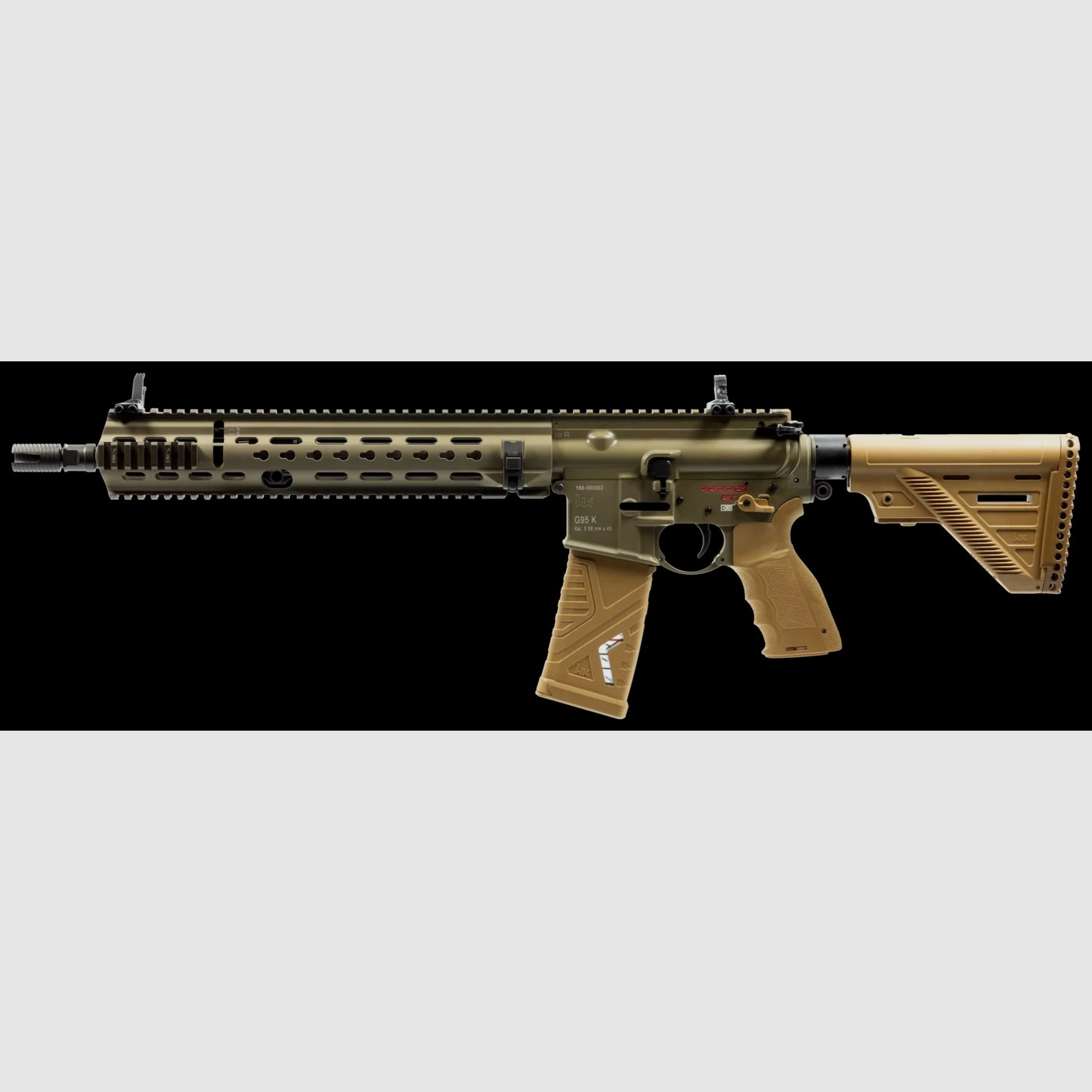 HK416F G95k Feuerdämpfer mit SD-Schnittstelle M15x1 & Mündungskappe - Heckler & Koch B&T Rotex-V Mr223 Mr308 HK243