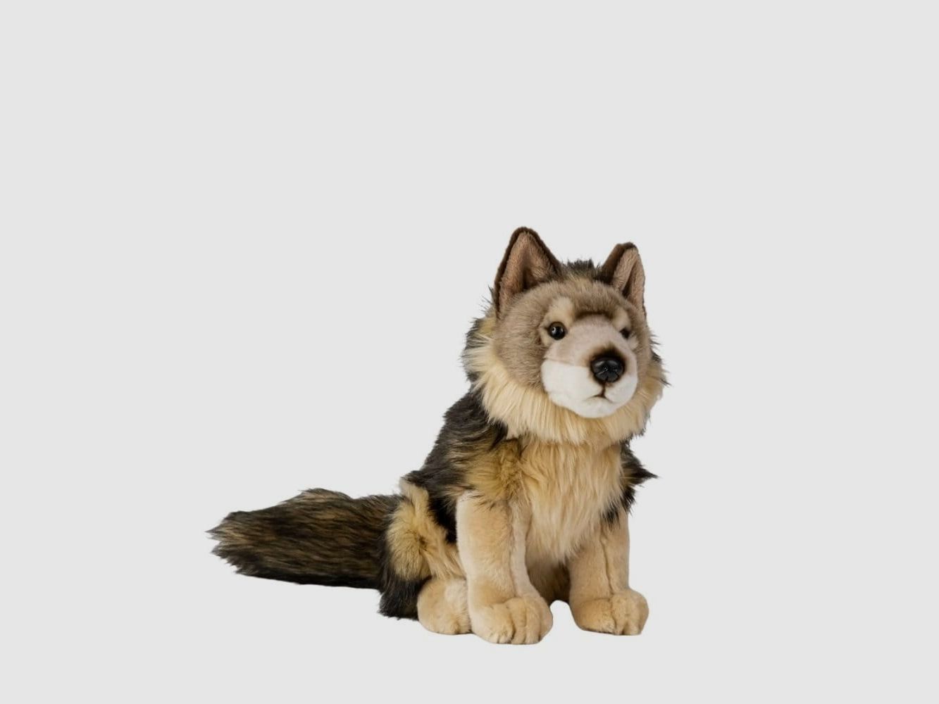 LivingActive Wolf Plush Toy 30 cm - Sitting Predator Plush Toy
