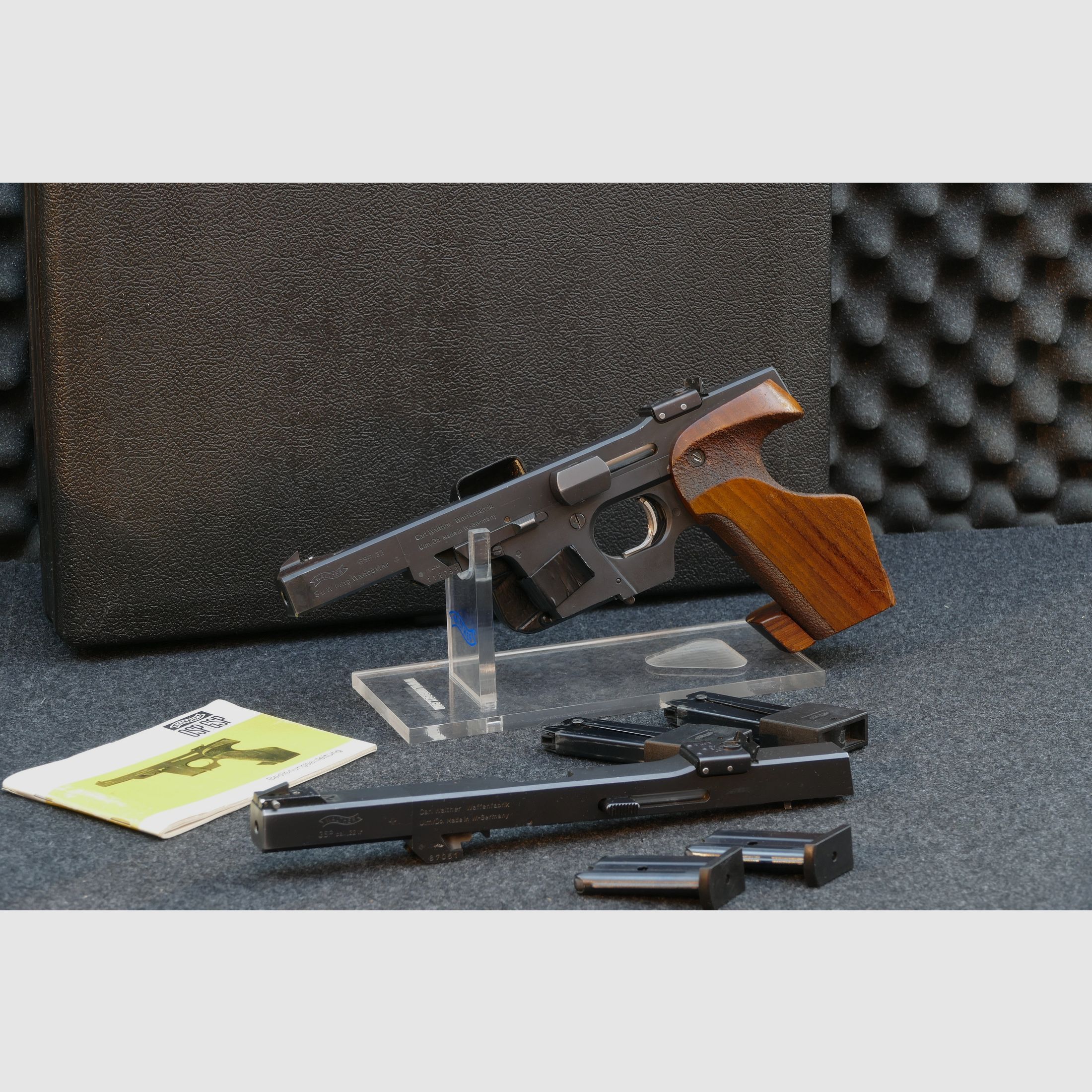 Walther GSP – ( .32 S&W Long / calibre intercambiable .22 LR ), set completo, maletín, sistema intercambiable - servicio realizado