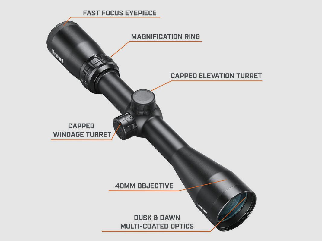 Bushnell mira telescópica Rimfire 3-9x40 Dropzone 22 SFP 25,4mm, imagen 3 de 8