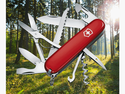 Victorinox Oryginalny Szwajcarski Nóż Huntsman, czerwony