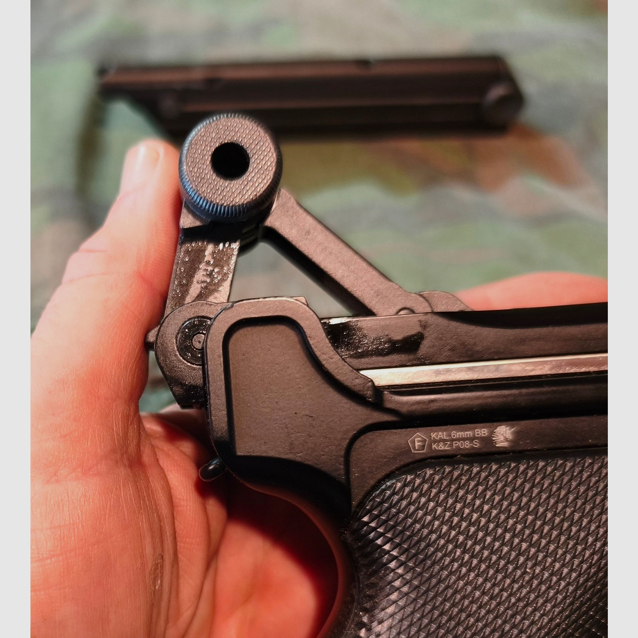 P08 Airsoft Vollmetall GBB 6mm BB noir - Version 4 pouces