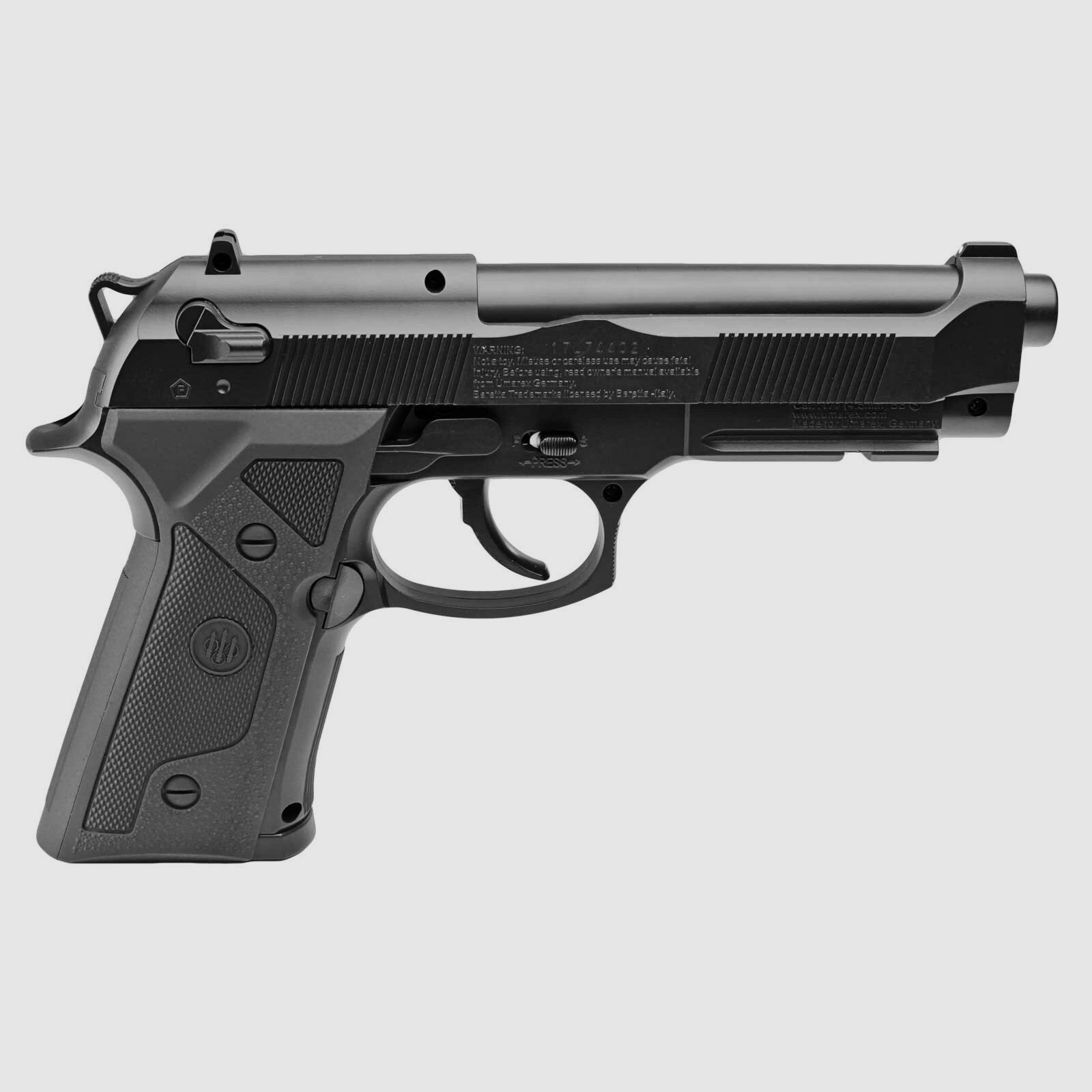 Luftpistolenset Beretta Elite II 4,5 mm BB Co2 (P18) + 10 Co2-Kapseln + 1500 Stahl-BB's 4komma5