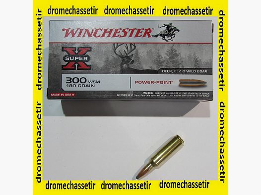 1 boite de 20 Cartouches , 300 WSM, Winchester Power Point 180 grains