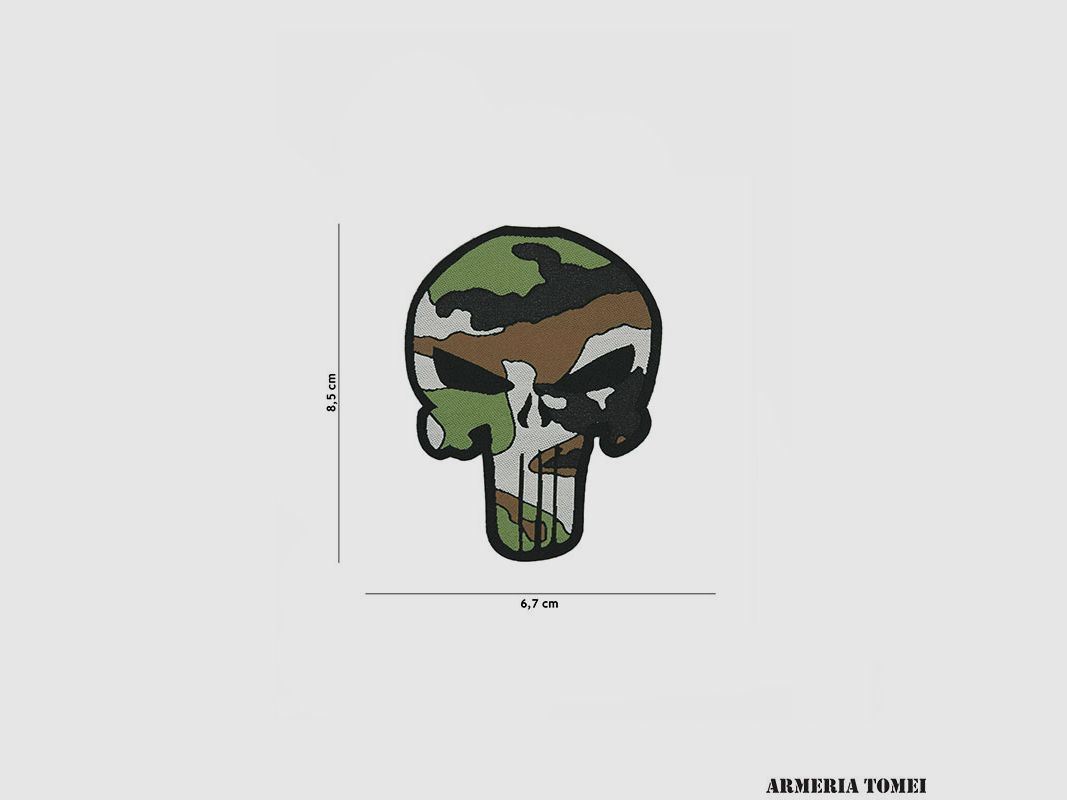 PATCH – FEIN GEWEBTER PUNISHER CAMO WOODLAND