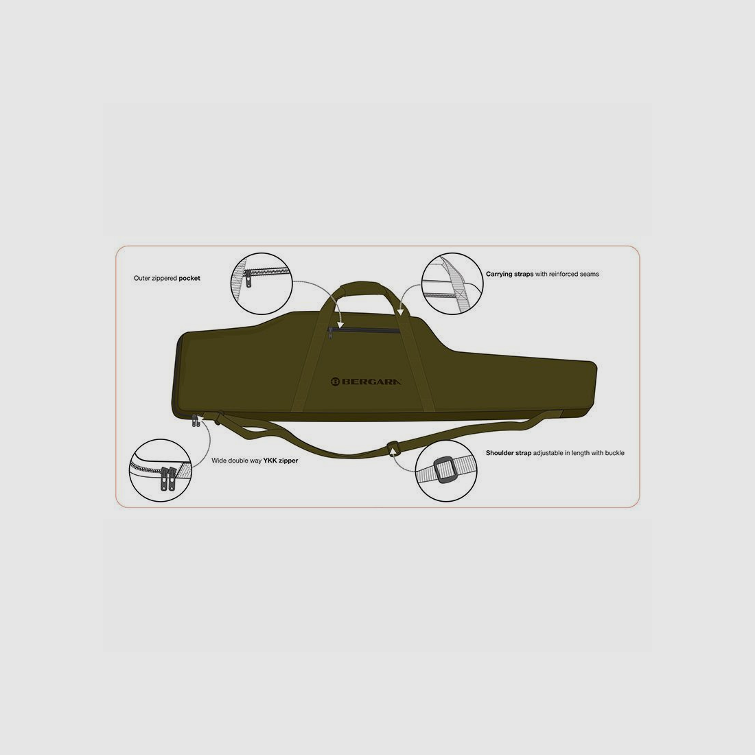 Futteral voor Bergara geweren tot 130×30/15×8 cm, afbeelding 6 van 6