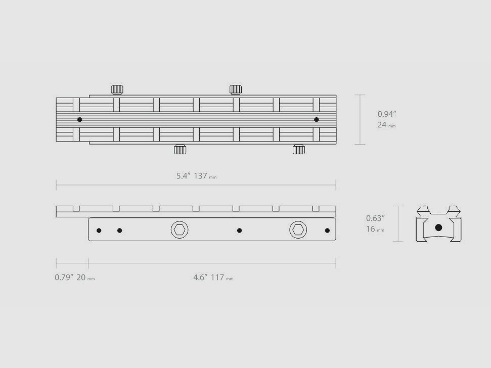 HAWKE 22403 Adapterschiene 3/8" RIFLE TO WEAVER ELEVATED 1 Stück