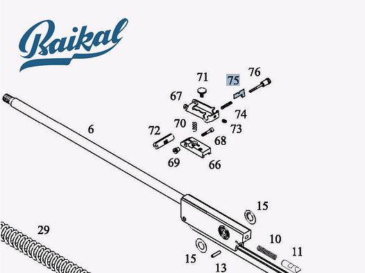 Kimmenblatt fĂĽr Baikal Luftgewehr Modell IJ513M, Ersatzteil Nr 75