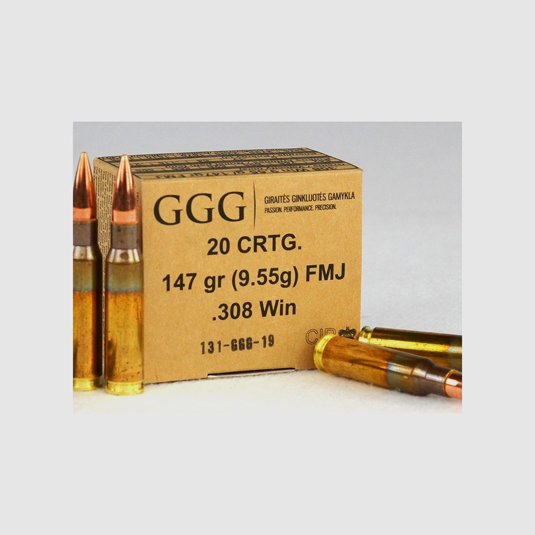 GGG .308 Winchester, GPX FMJ 147 grs 1 verpakking (20 schoten à €0,79*)