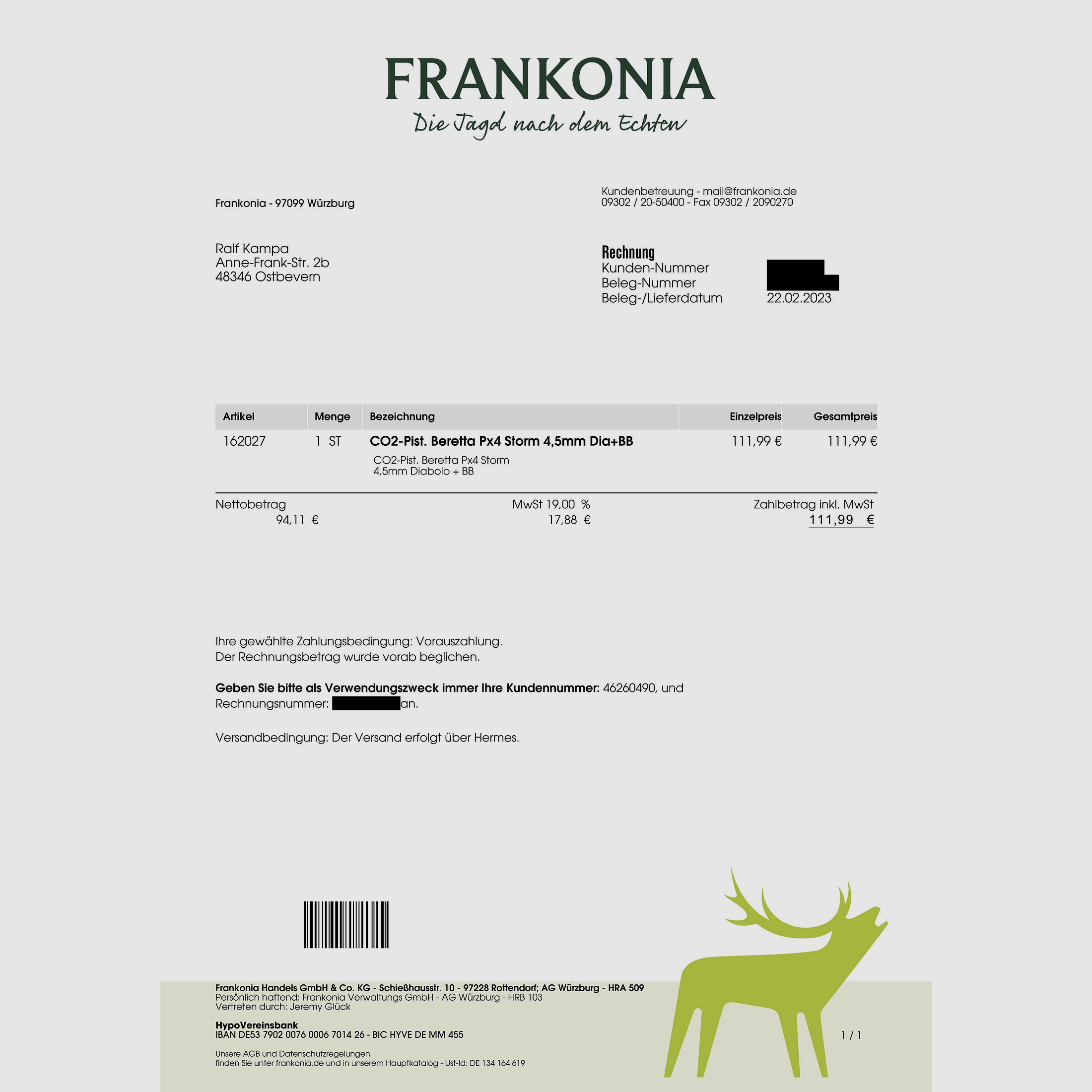 Beretta PX4 Storm, CO² air pistol 4.5 caliber diabolo/BB