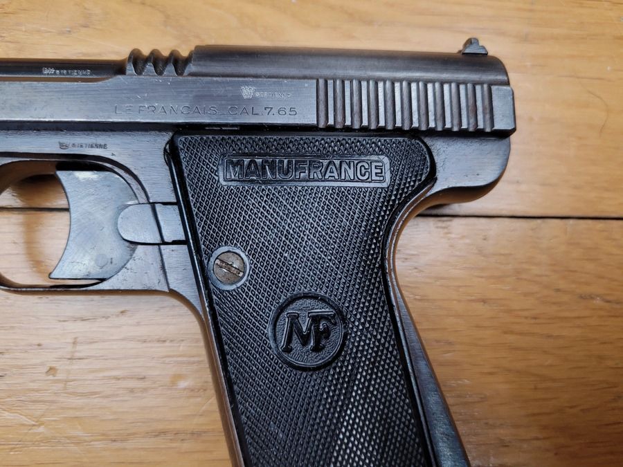 Bellissimo Pistol « Le Français » – Cal 7,65 Browning – 7+1 colpi – 10.000 esemplari – Manufrance – Arma avanguardistica – TBE+, immagine 4 di 14