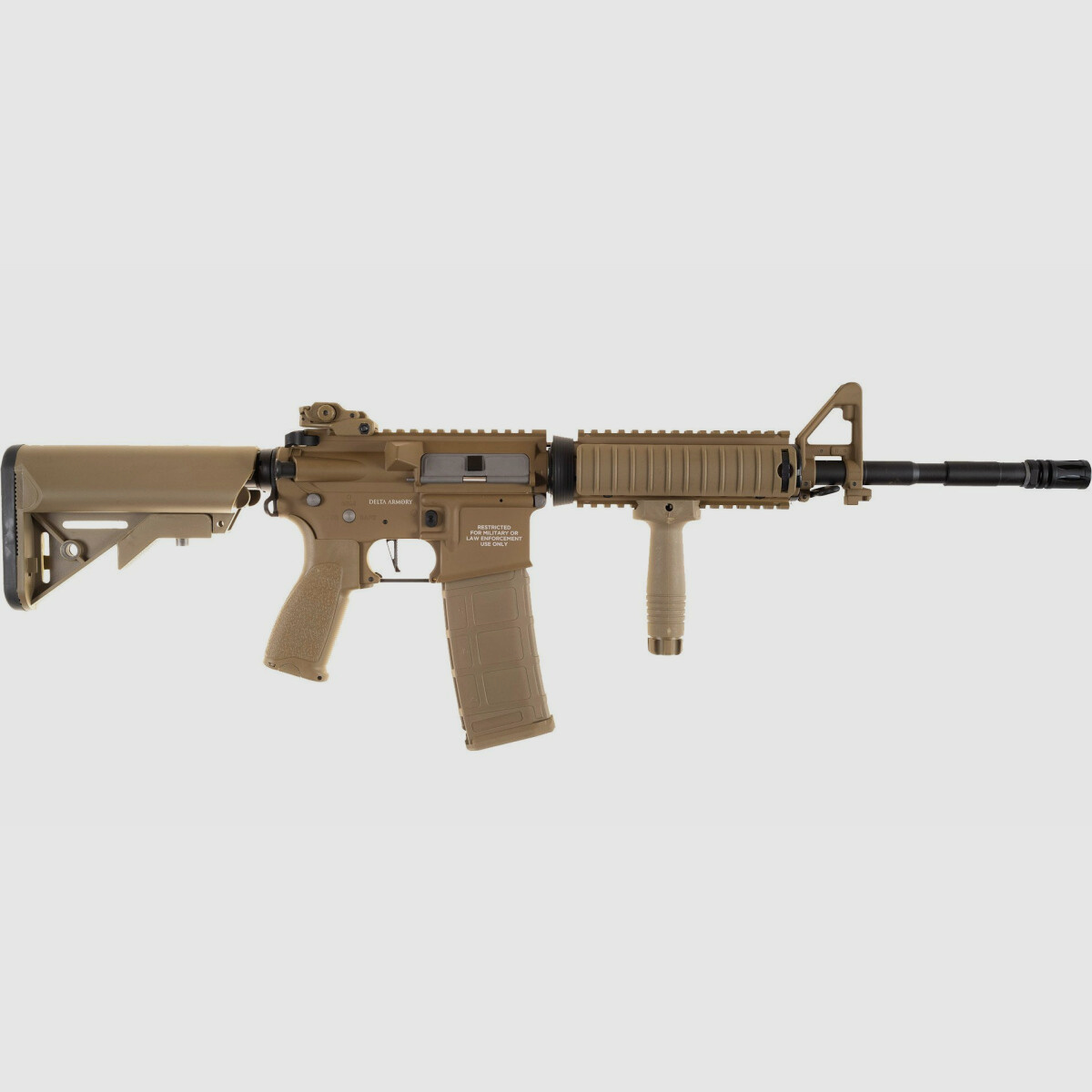 AR15 RIS ALPHA Full Metal in Tan S-AEG Airsoft free from 18 years - Delta Armory