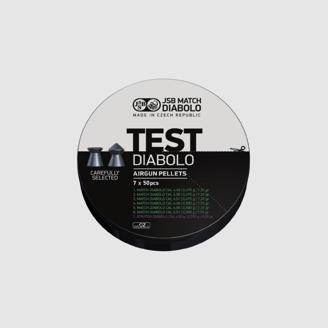 JSB DIABOLO TEST LP - 7 x 50 SCHUSS - 4,49-4,51- 0,475-0,525g