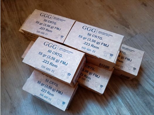 450 Schuss Munition .223 Rem, Neu & originalverpackt 
