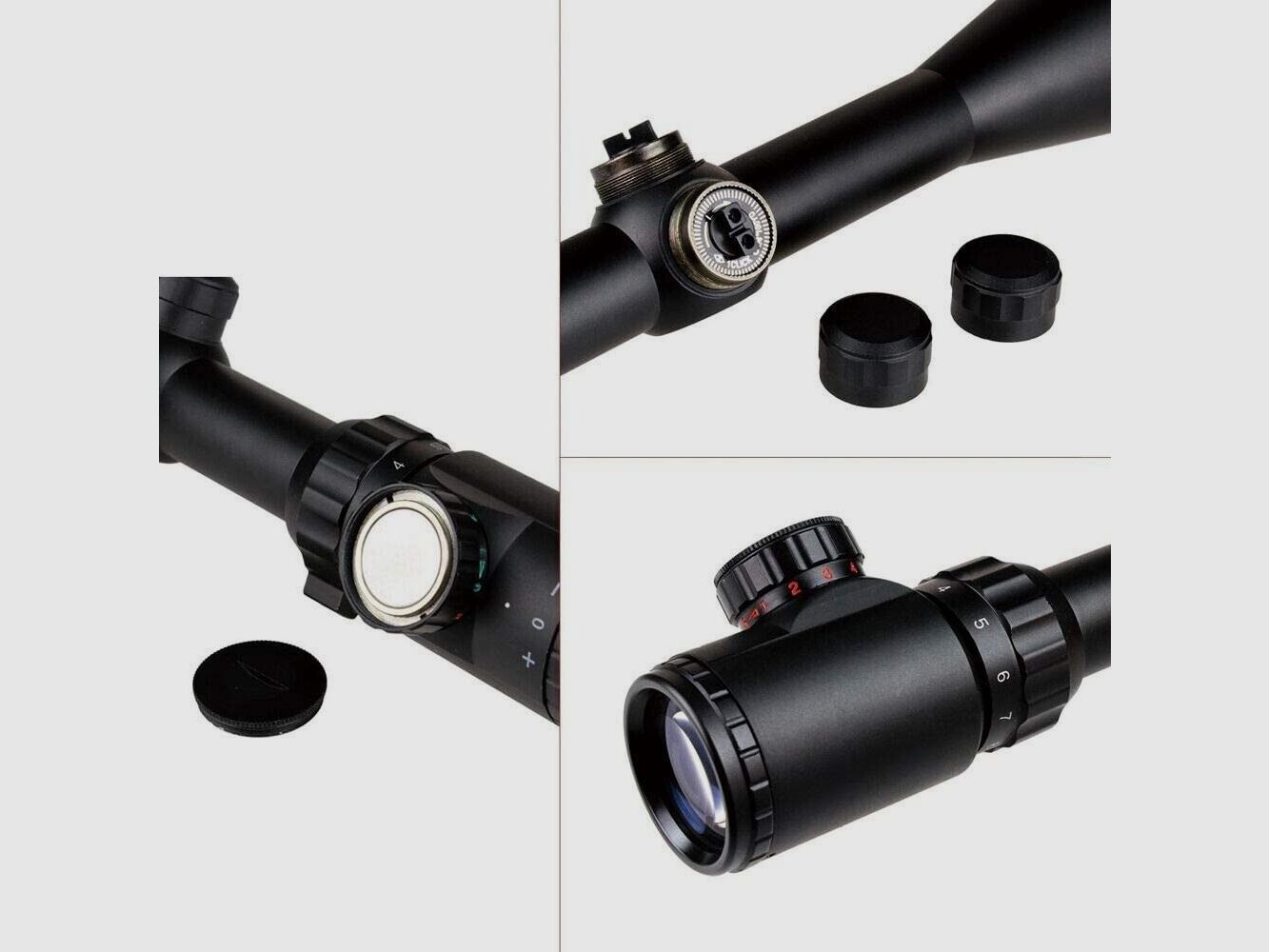 6-24x50 Gewehrzielfernrohre inkl. 11mm,Rot&Grün,für Jagd Softair und Sport