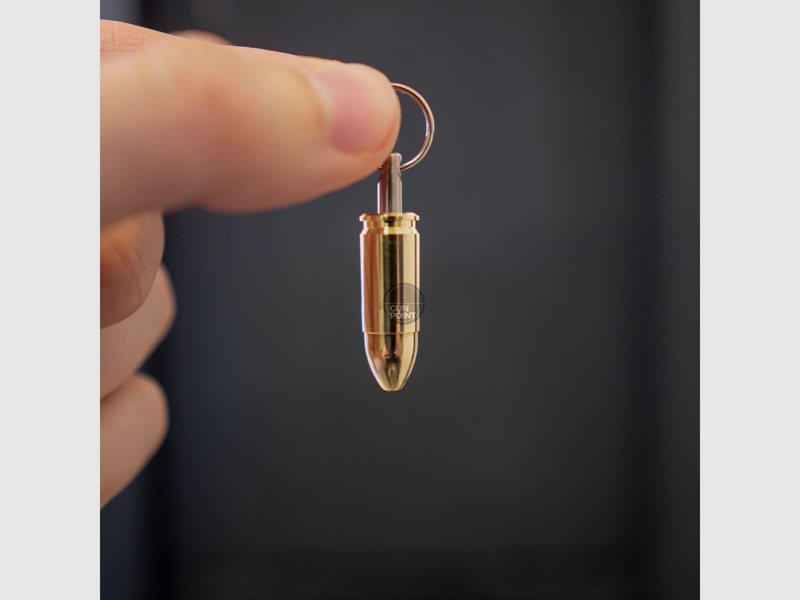 BULLET KEYCHAIN 9x19 Vollmantel Tombak