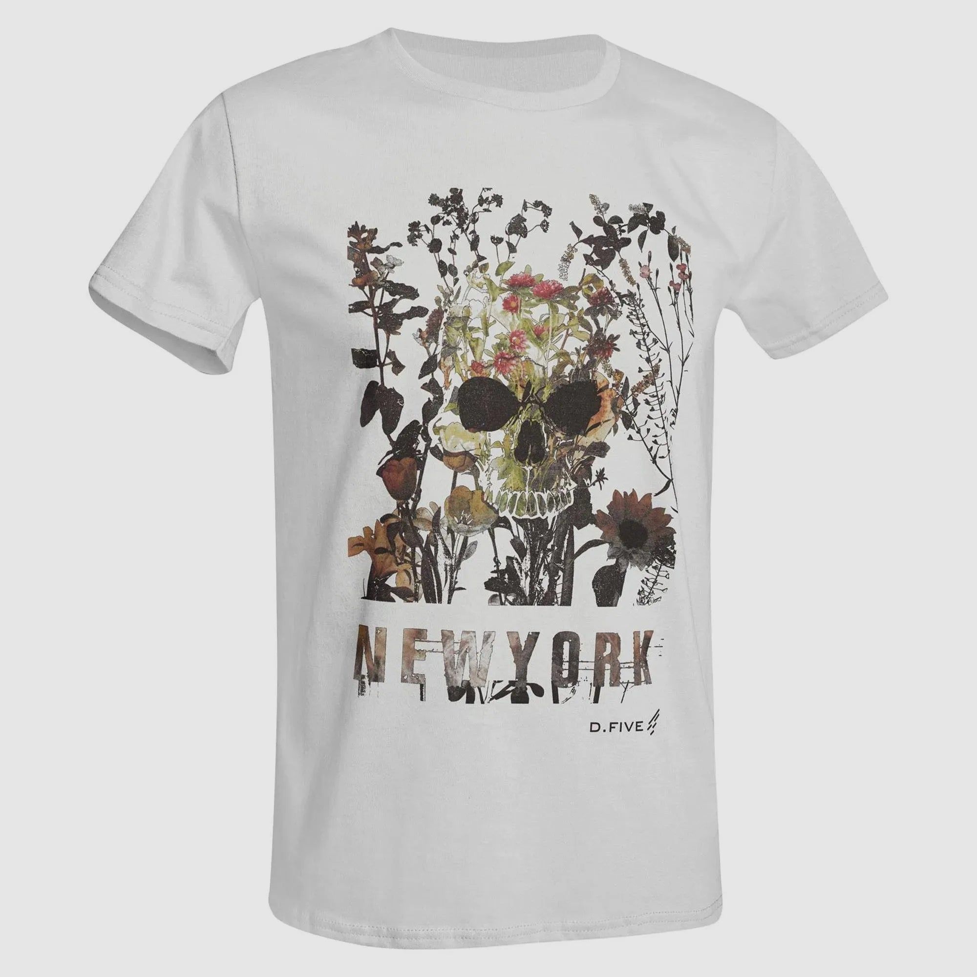 Defcon 5 Defcon 5 T-Shirt Chest Skull Flowers weiß
