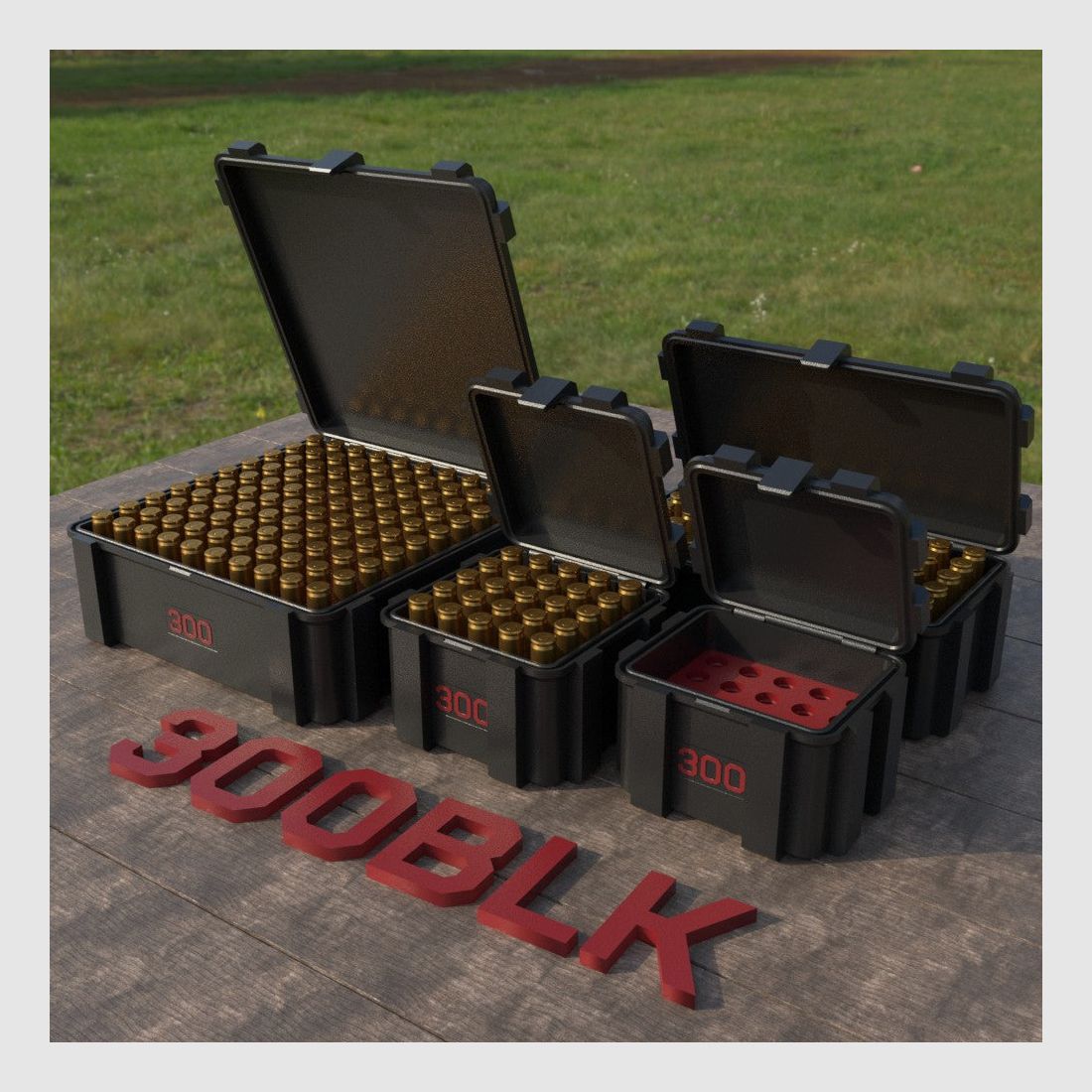 Filamelt ammunition box / .300 AAC Blackout / 'flip lid' / cartridge box, ammo box