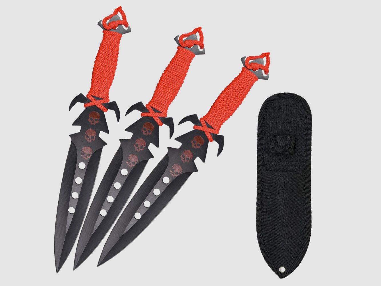 3 throwing knives in a set 4 pcs red with case