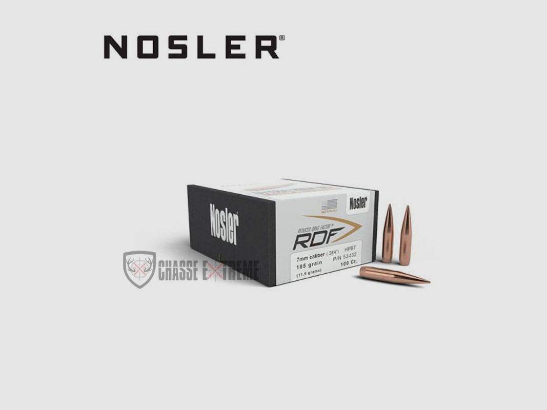 100 Geschosse NOSLER Kal.7mm 185gr Rdf Hpbt