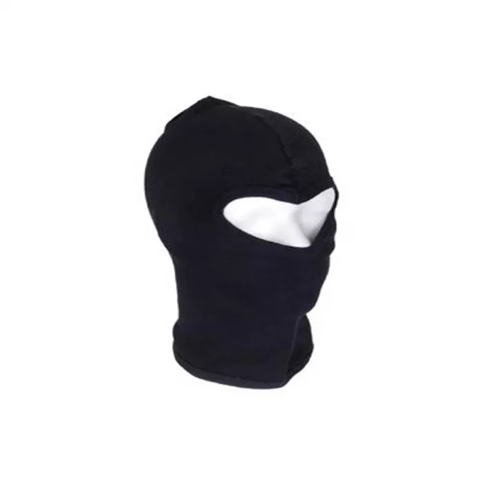 Sturmmaske / Balaclava - 1 Loch - dünn - Baumwolle - Schwarz