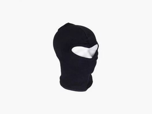 Sturmmaske / Balaclava - 1 Loch - dünn - Baumwolle - Schwarz