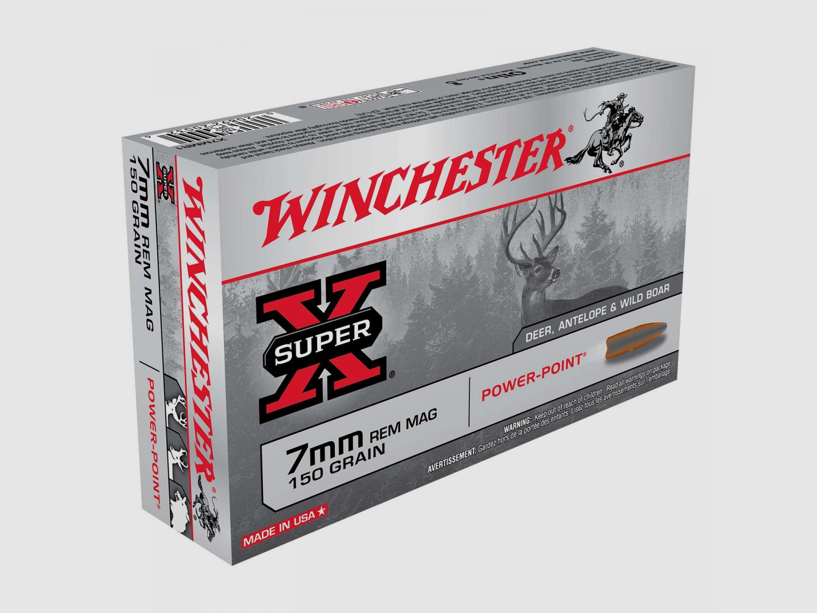 Winchester Super-X 7mm Rem. Mag. 150GR Power Point 20 cartridges