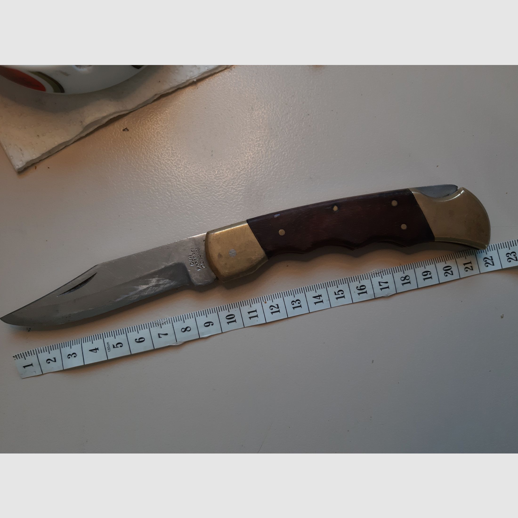 40 ans jeune Herberts JAGDMESSER couteau pliant - CJH 207713 Mécanique TOP + 1, affûtage 4-, Optique (sale)