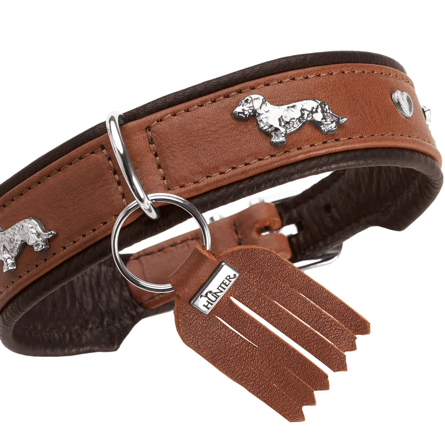 Hunter collare Teckel Monaco in Cognac/Nero, immagine 3 di 6