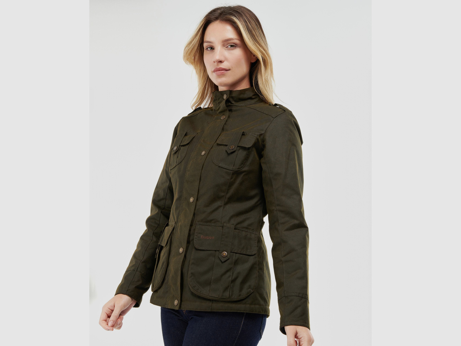 BARBOUR Wachsjacke Winter Defence Oliv