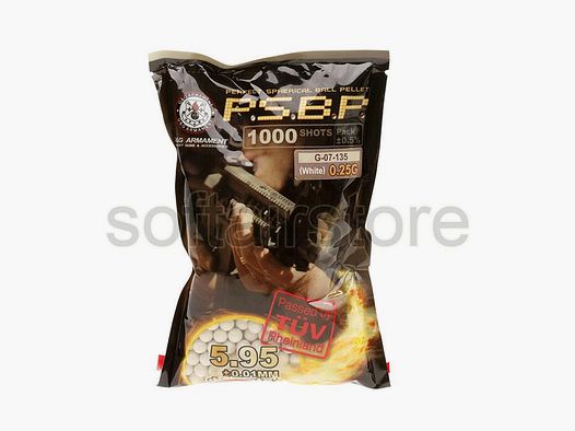 Perfect Airsoft BB`s 0.25g (1.000 Stück) diameter 5,95mm - Weiß
