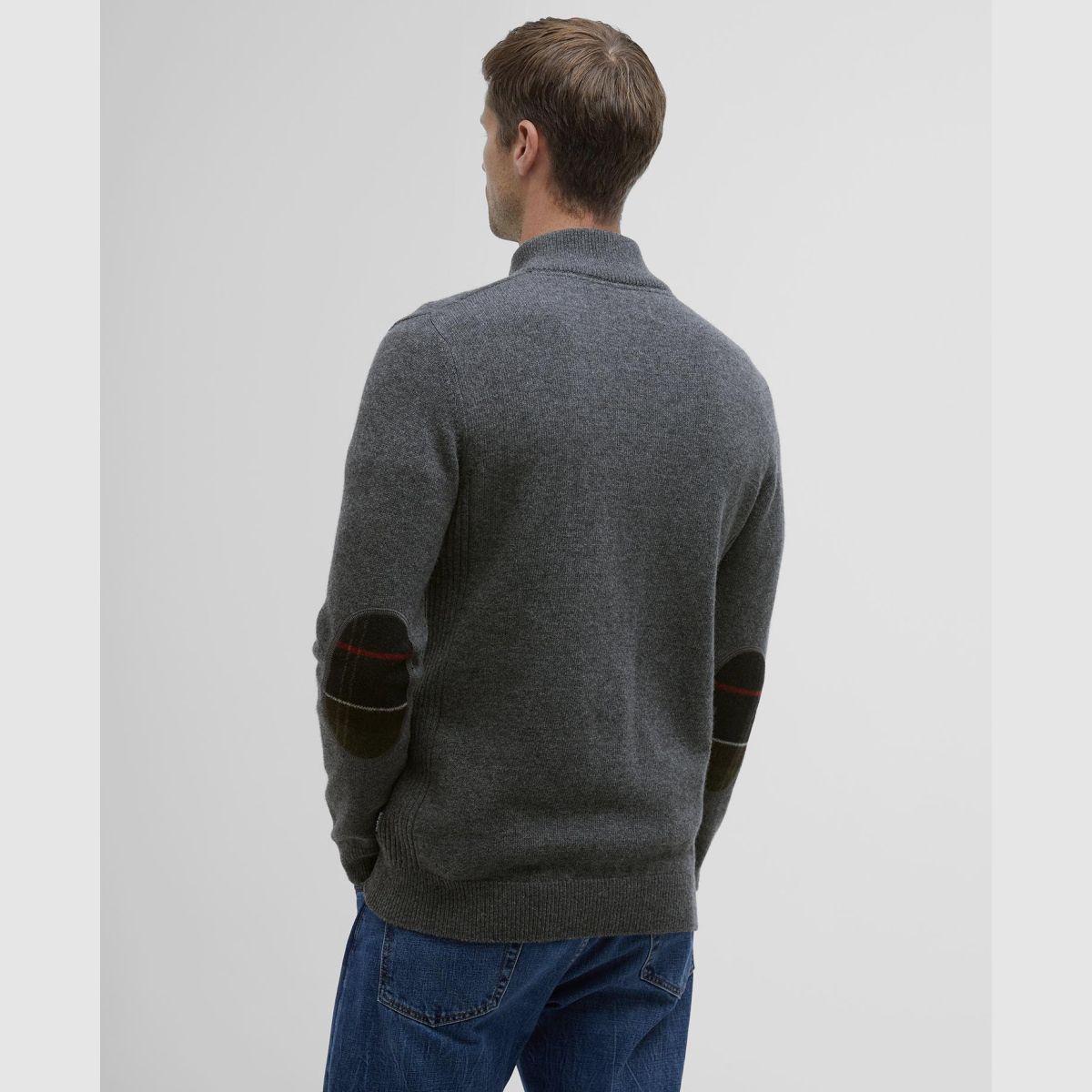 BARBOUR Holden Half Zip Sweater Mid Grey Marl