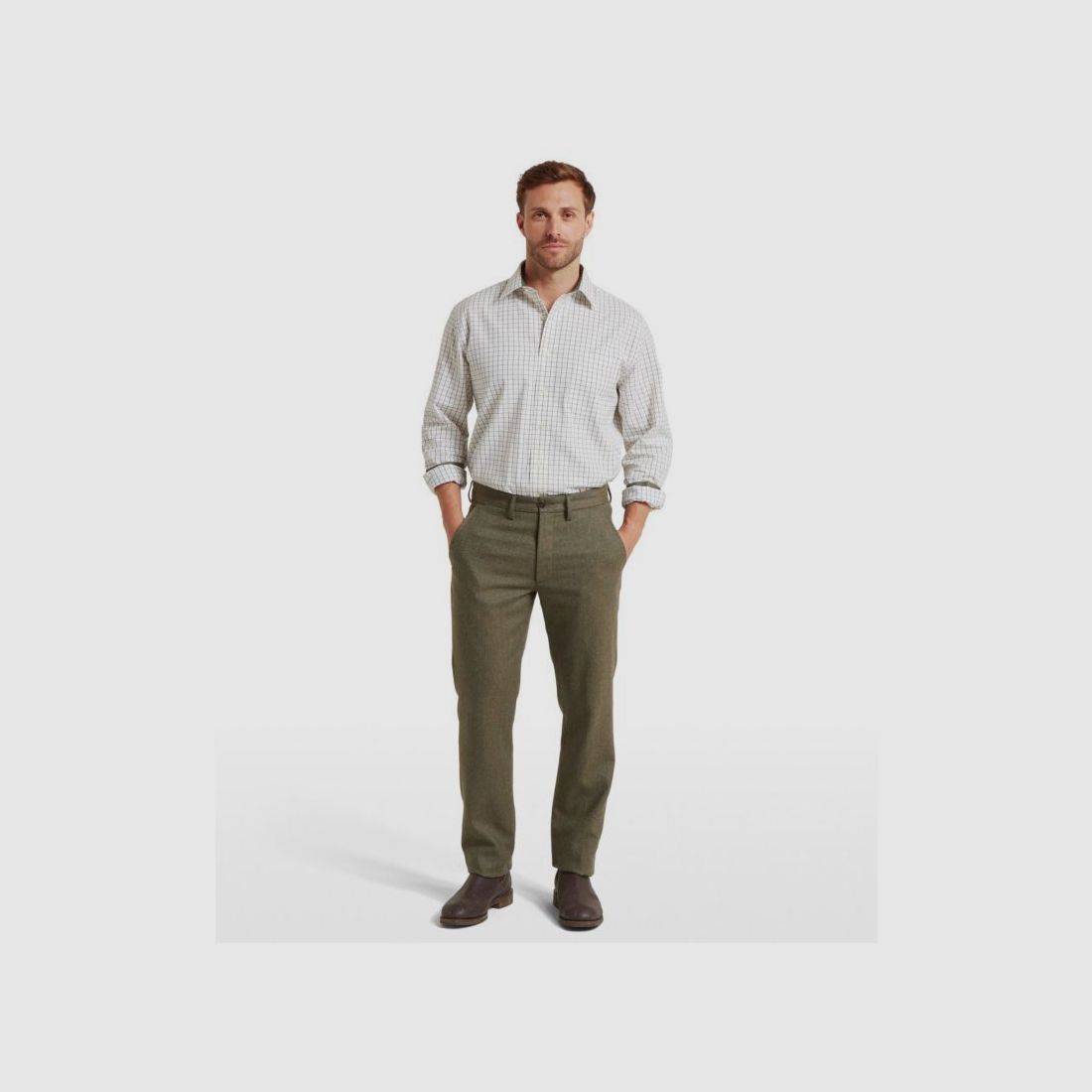 Schöffel H-Shirt Burnham Tattersall Classic dark olive, image 6 of 10