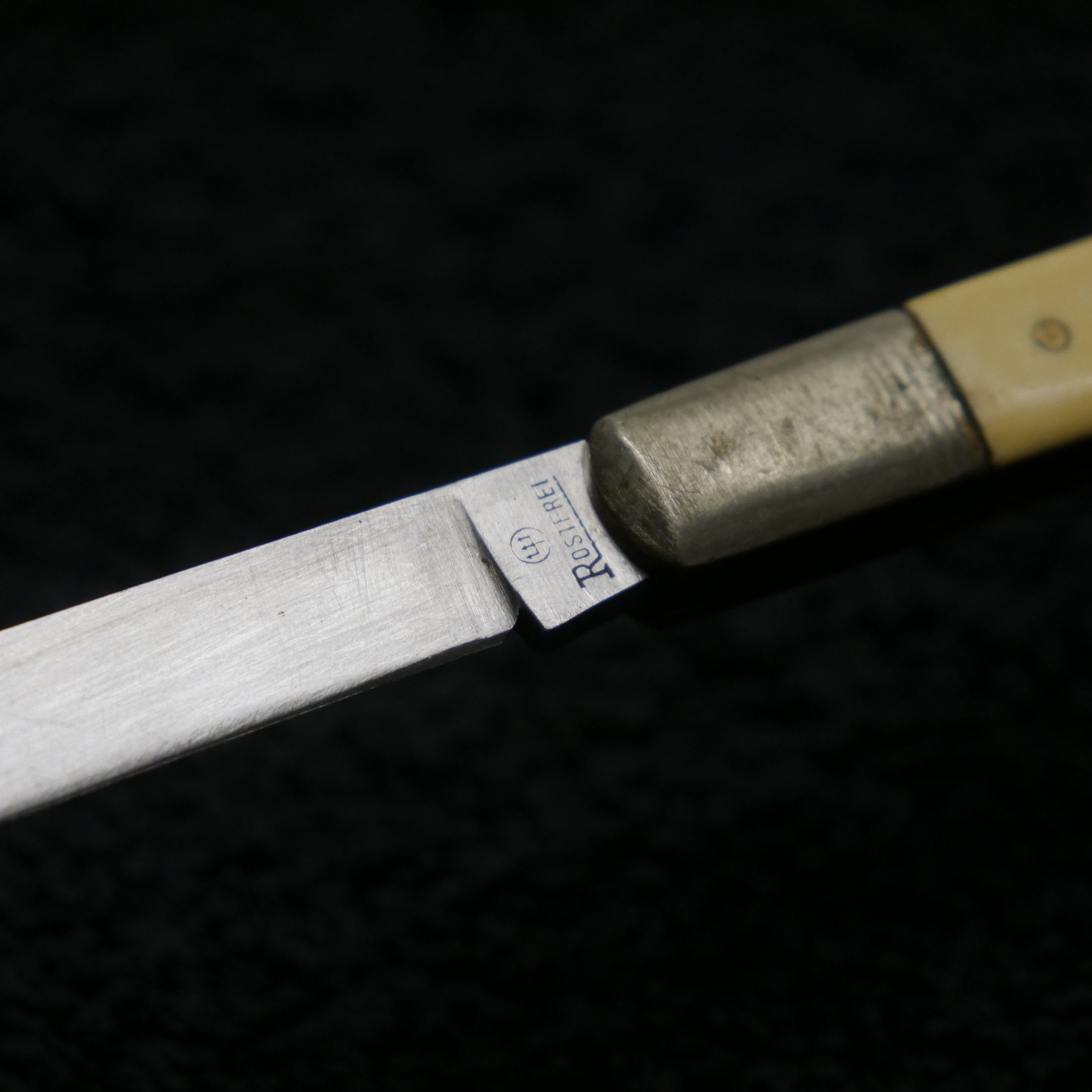 Klappmesser ED. Wüsthof Solingen Dreizack Wurstprobiermesser Rostfrei vintage
