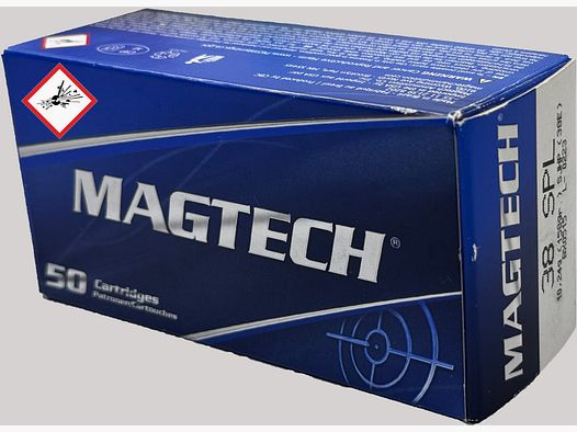 Magtech revolver cartridge cal. .38 Spec. SJHP 158grs