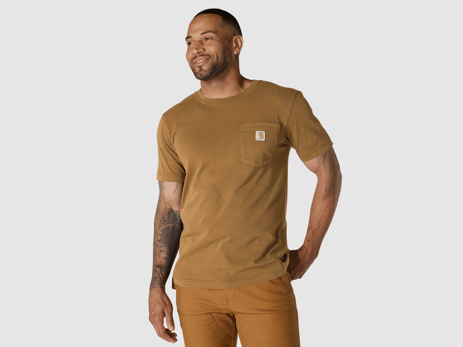 Carhartt Irvine Relaxed Garment Dyed T-Shirt Mężczyźni Carhartt Brązowy M