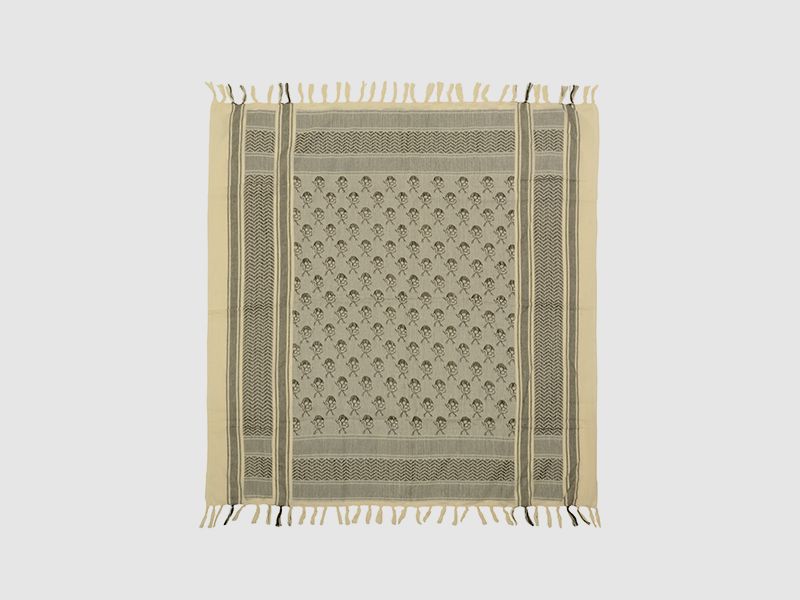 Pirate Pattern Shemagh Scarf - Khaki