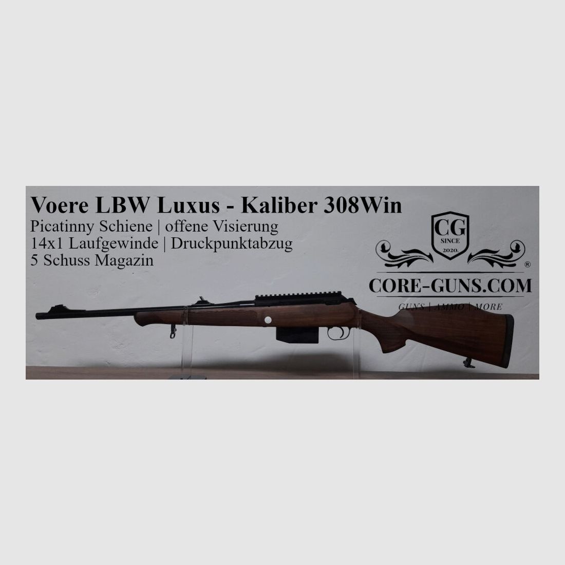Voere Luxus LBW Jagdbüchse Kaliber 308Win |51cm Lauf | Voere Repetierbüchse	 Voere LBW inkl. Schalldämpfer Voere Luxus LBW - Sommerangebot - Einzelstück