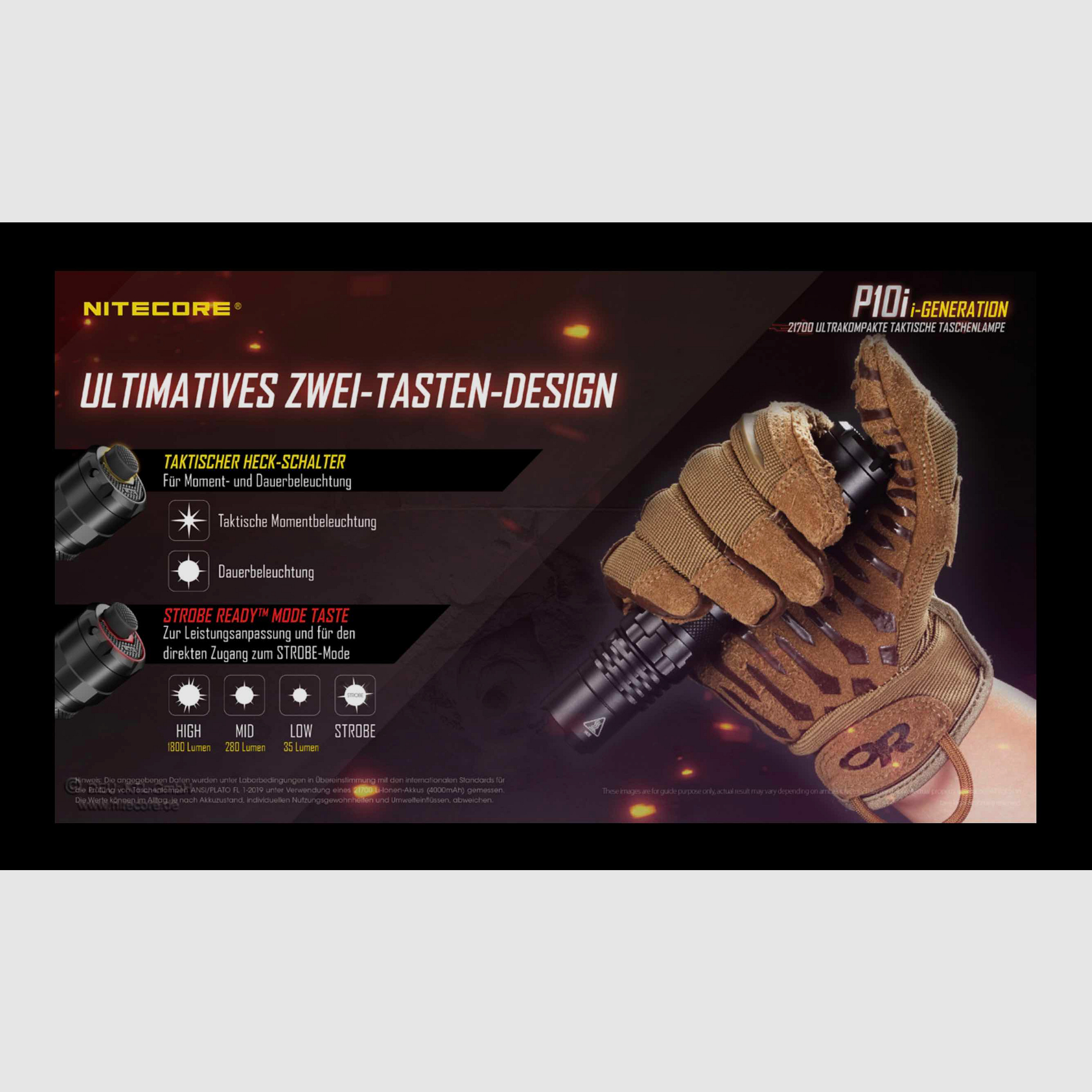 Nitecore P10i torcia LED tattica 1800 lumen