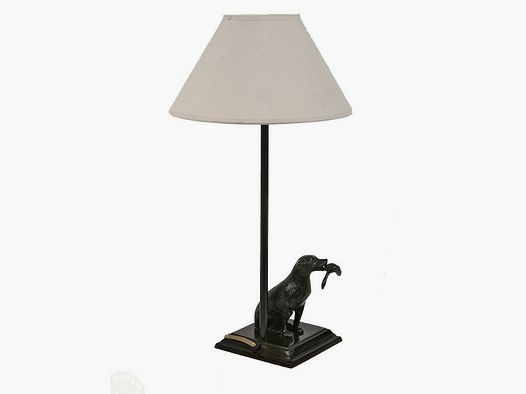 Bronze Labrador lamp with duck – Labrador lamp with duck