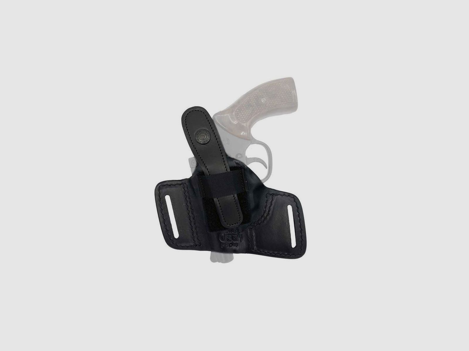 Gürtelholster mit offener Mündung & Sicherung 2"-6" S&amp;W K/L Frame,HW 357,Colt Python,Taurus,Ruger,Manurhin MR73-Schwarz-Linkshänder