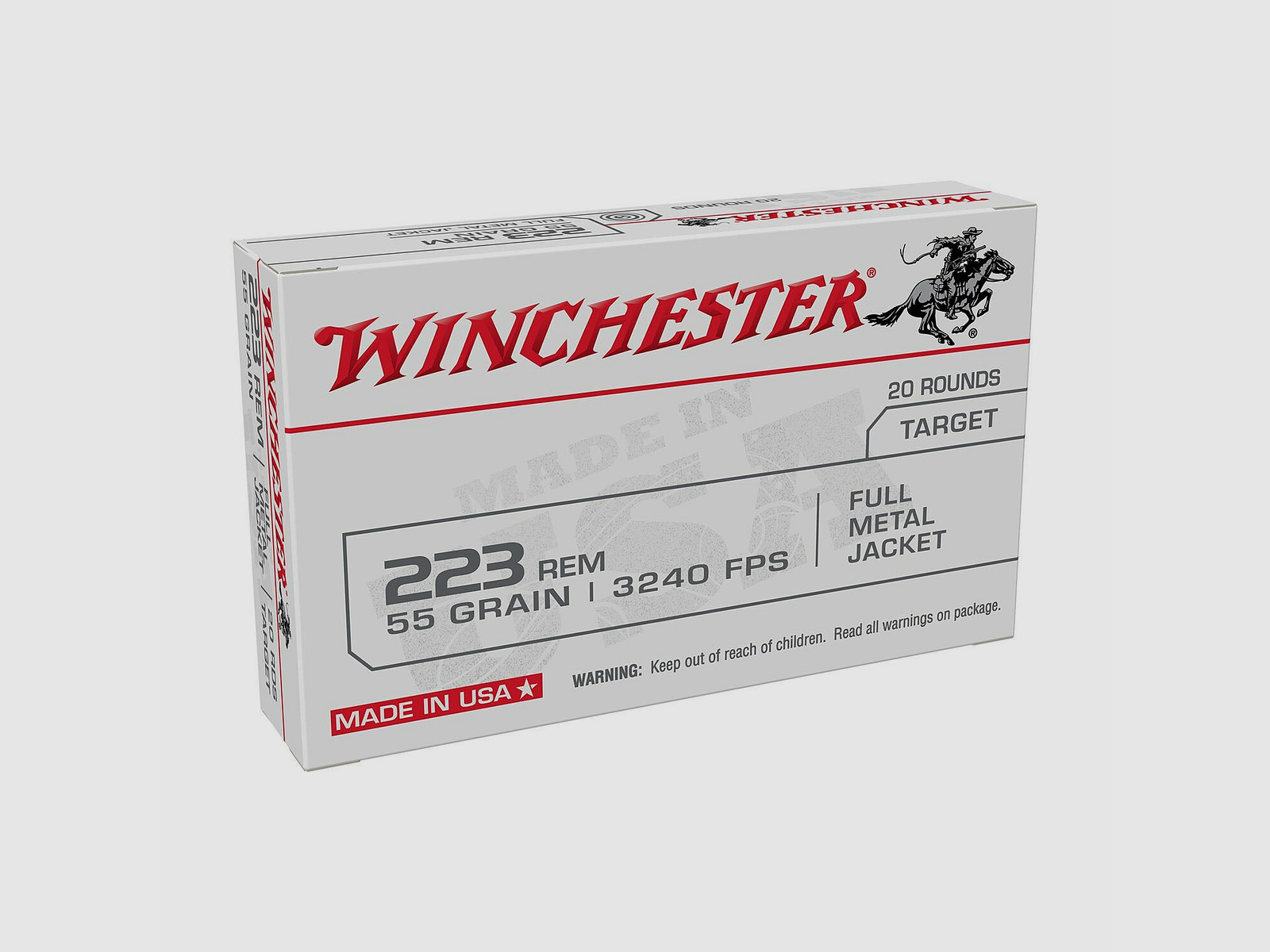 Winchester Target FMJ 55grs 1000x patronen in doos